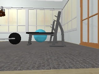 A simulated TurtleBot 4 camera view inside the furnished Gazebo home